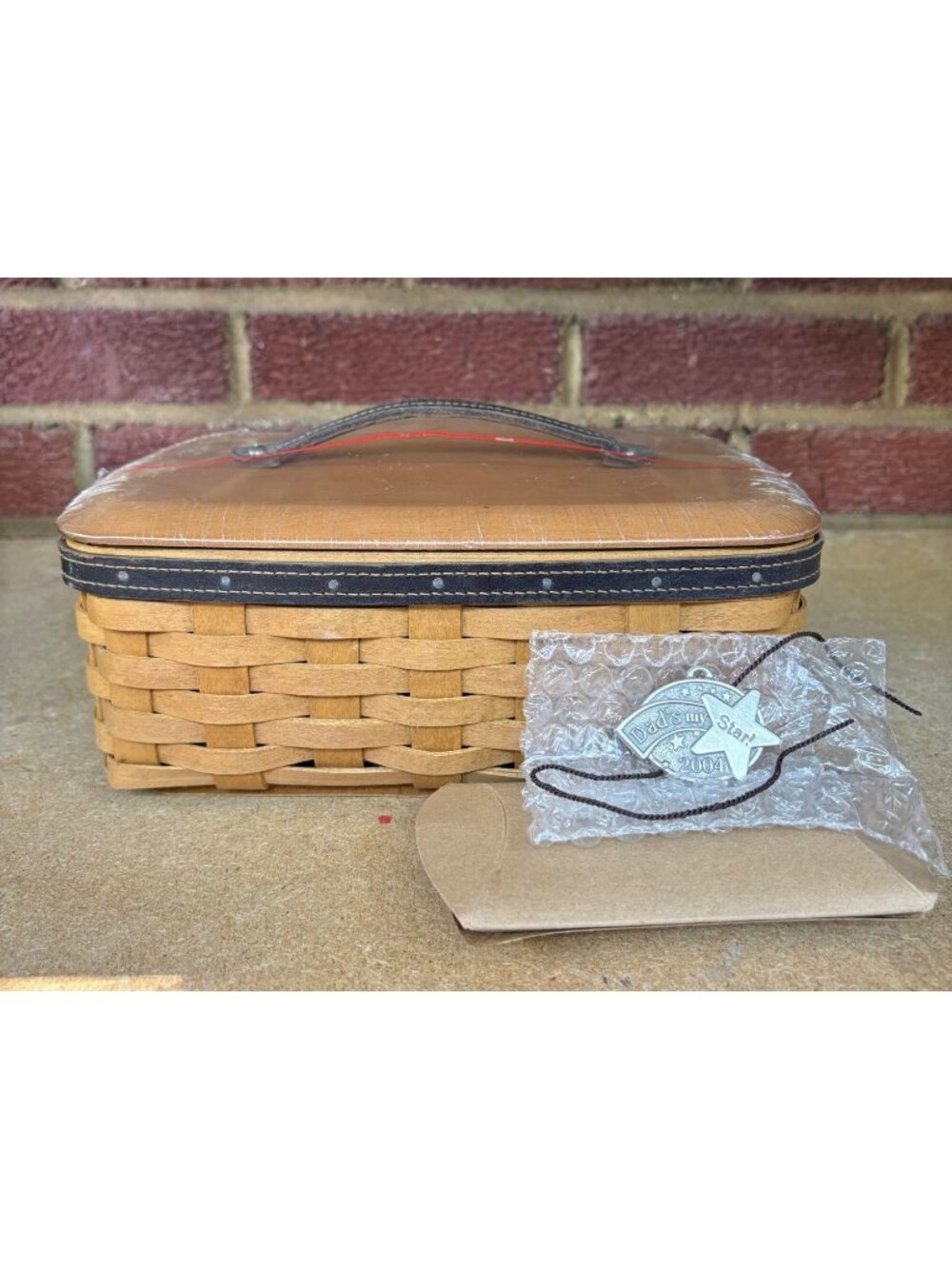 Longaberger Fathers Day 2004 Valet Liner Lid Protector Basket Dads My Star Charm